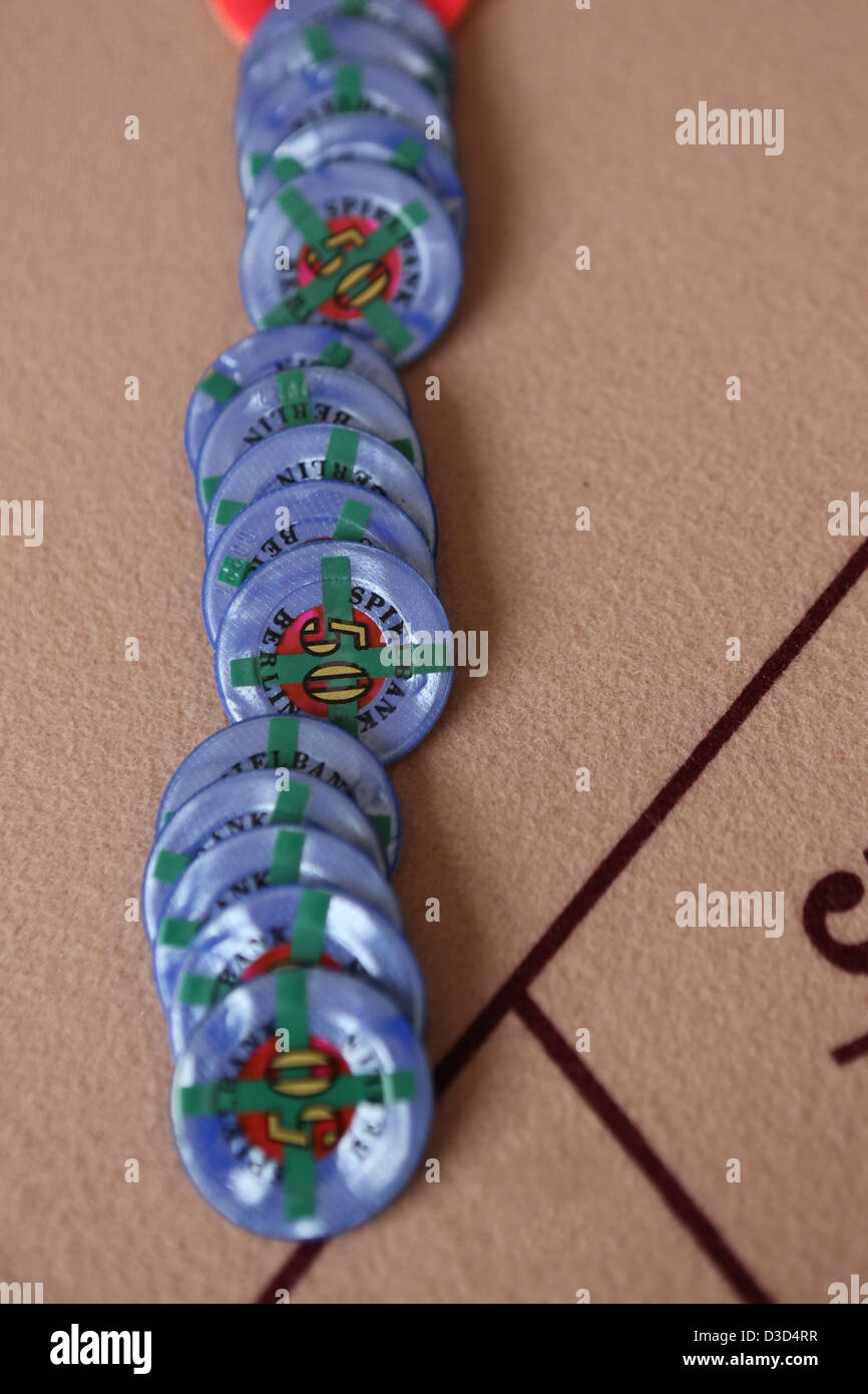 Berlino, Germania, chip su un tavolo di roulette Foto Stock