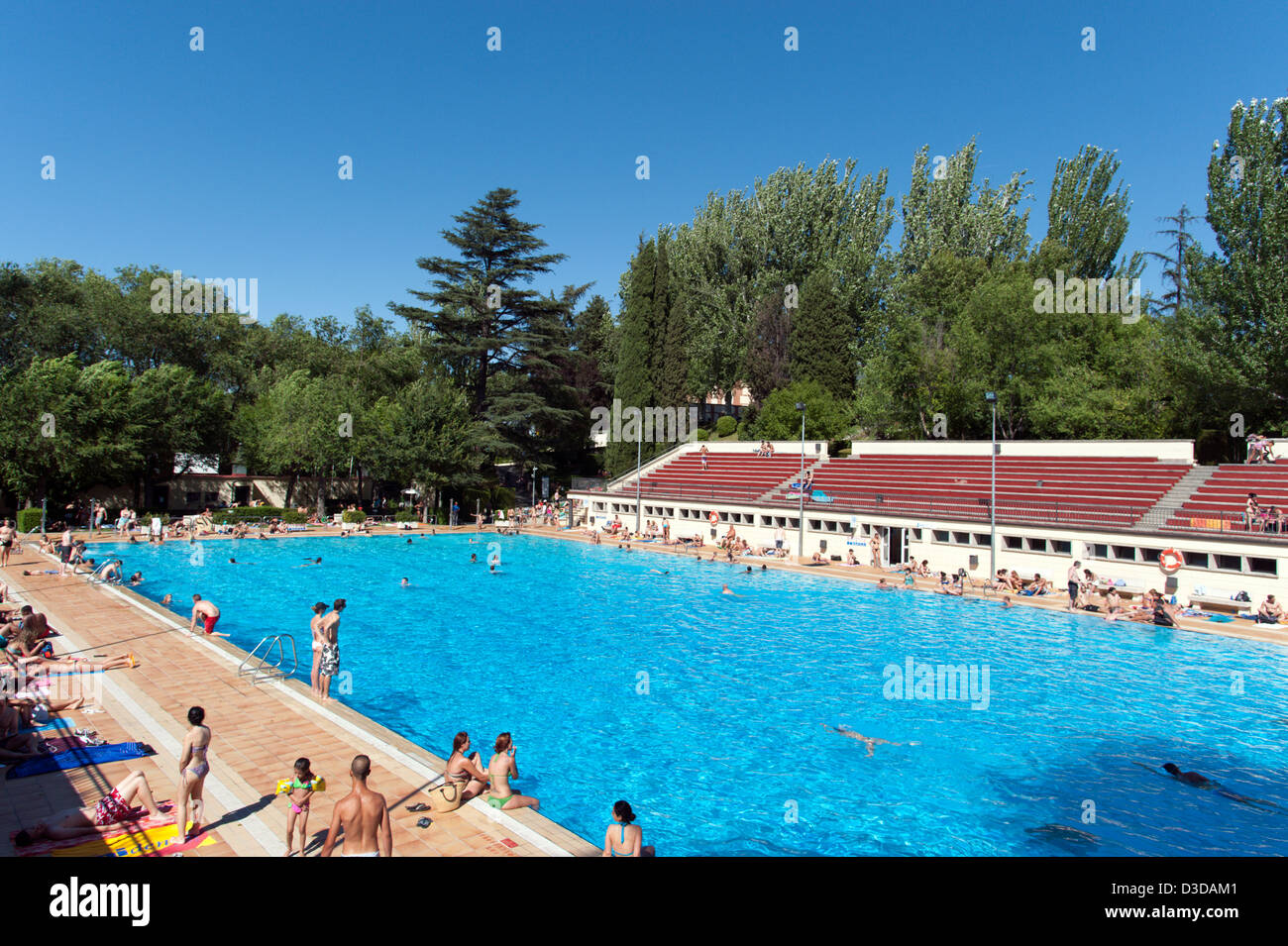 Casa de Campo piscina all'aria aperta, Madrid, Spagna Foto Stock