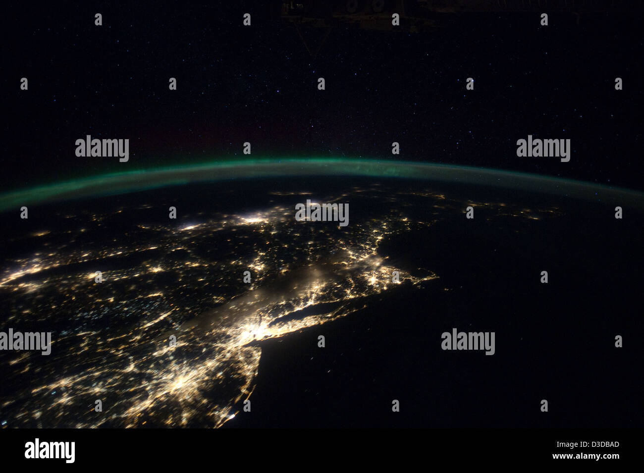 Stati Uniti Costa est di notte (NASA, Stazione Spaziale Internazionale, 29/01/12) Foto Stock