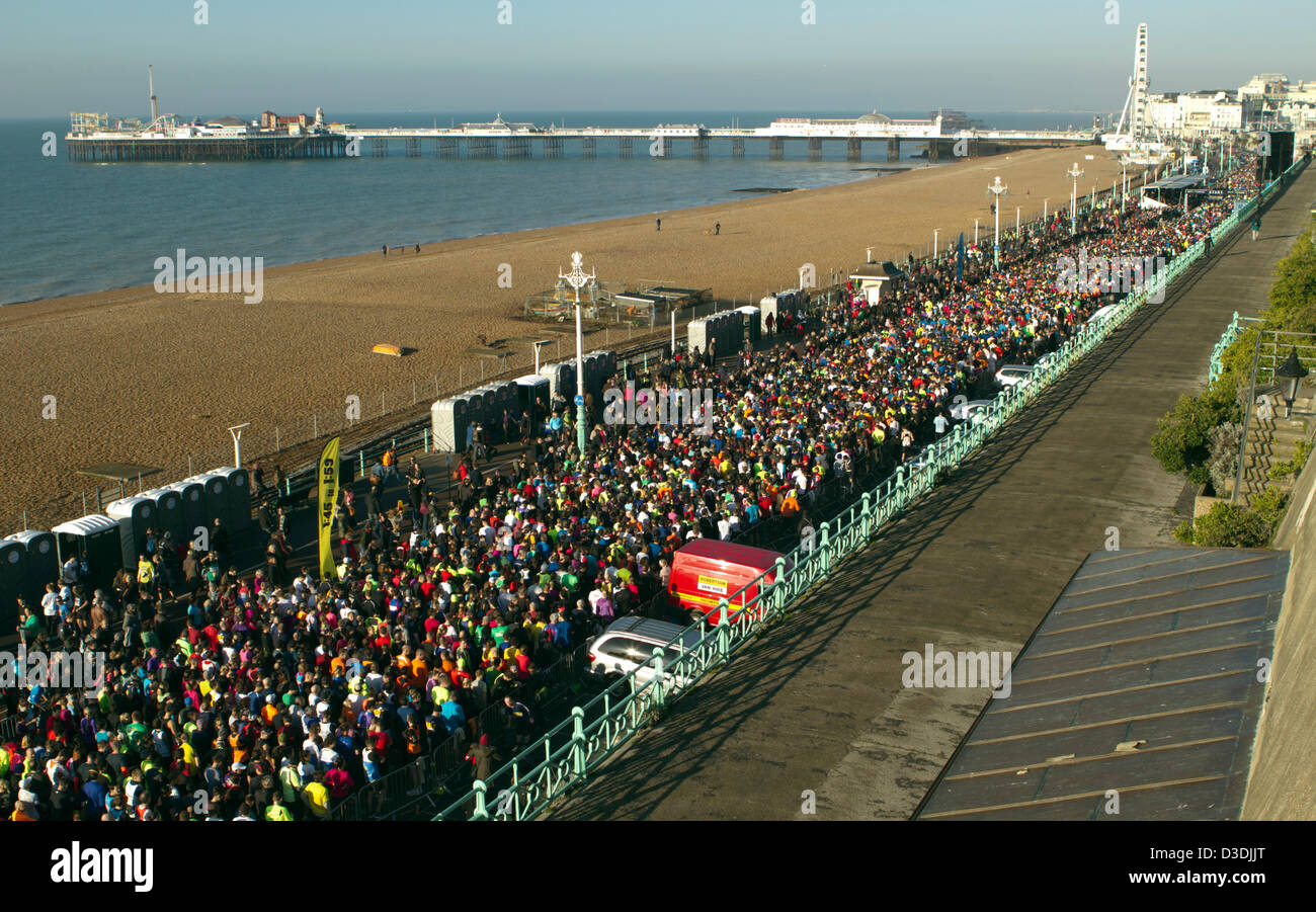 Brighton mezza maratona, domenica 17 febbraio, 2013 Foto Stock