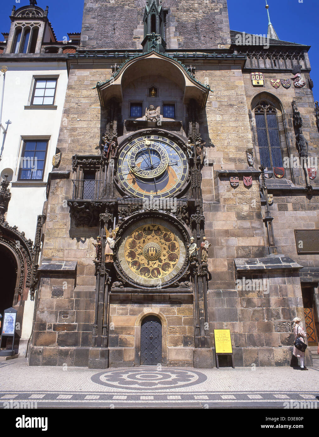 Orologio astronomico medievale, Piazza della città Vecchia, città Vecchia (Staré Město), Praga (Praha), Cechia Foto Stock