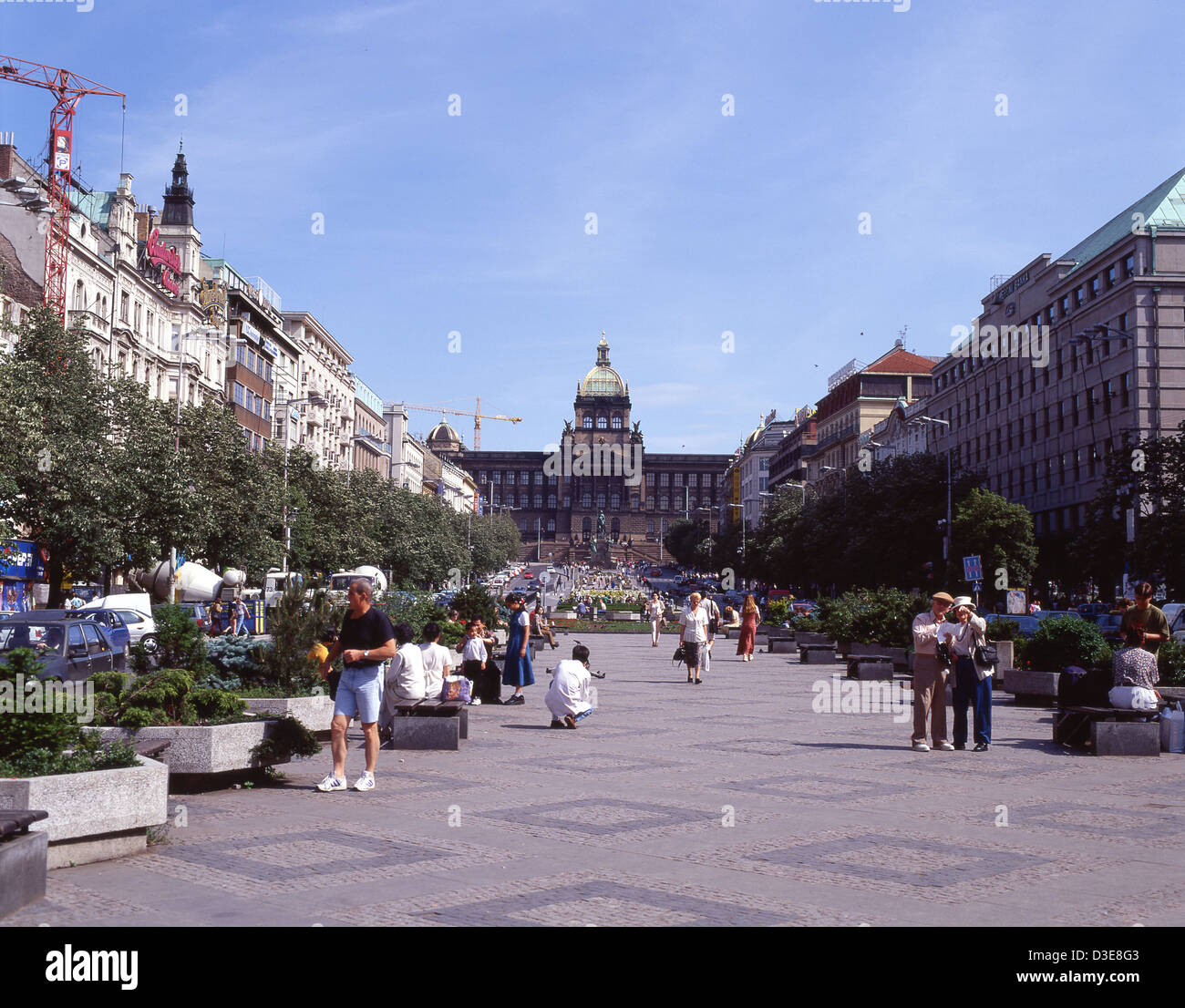 Piazza Venceslao (Václavské náměstí), città vecchia (Staré Město), Praga (Praha), Cechia Foto Stock