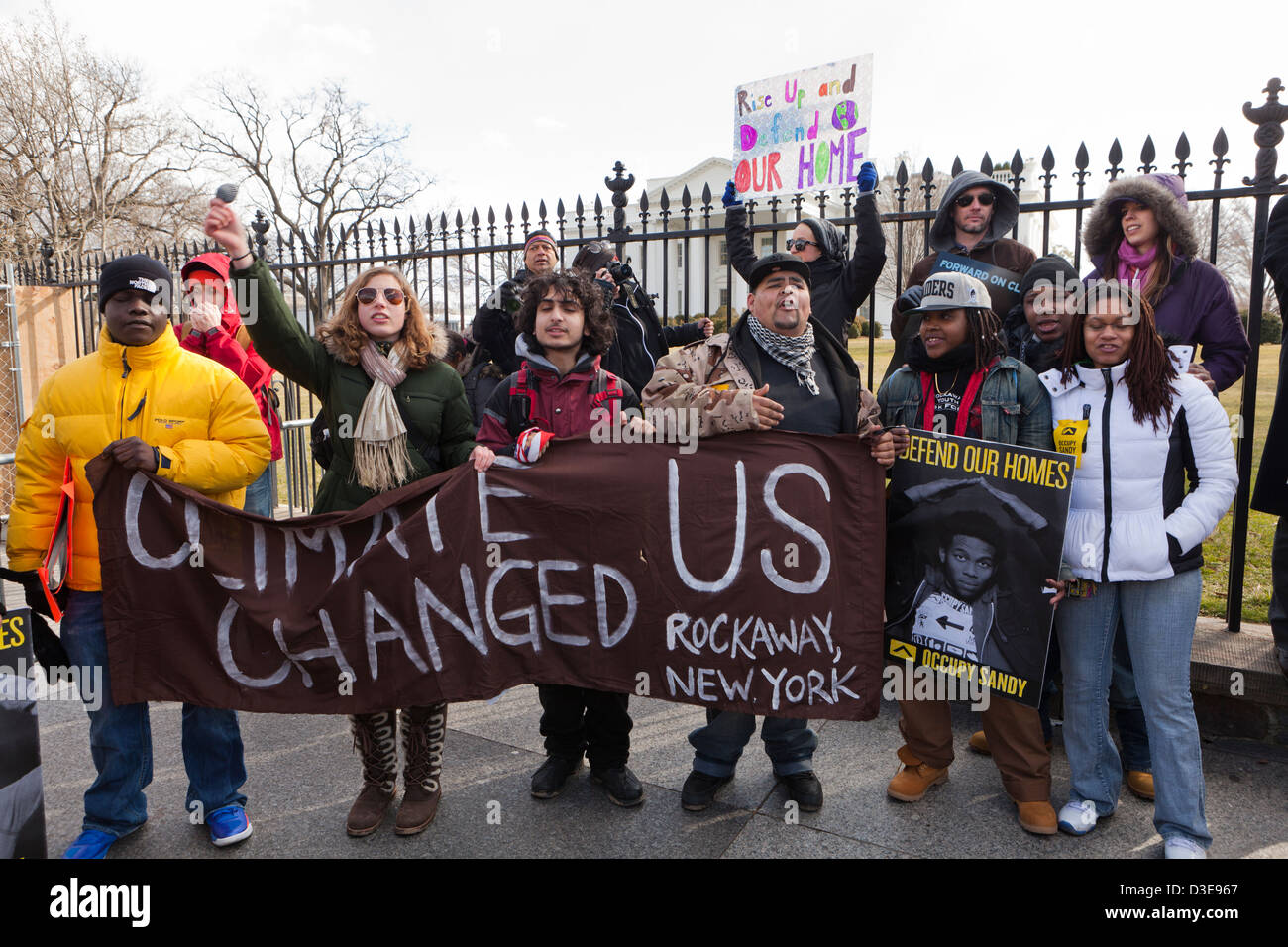 Gli attivisti del clima protestando - Washington DC, Stati Uniti d'America Foto Stock