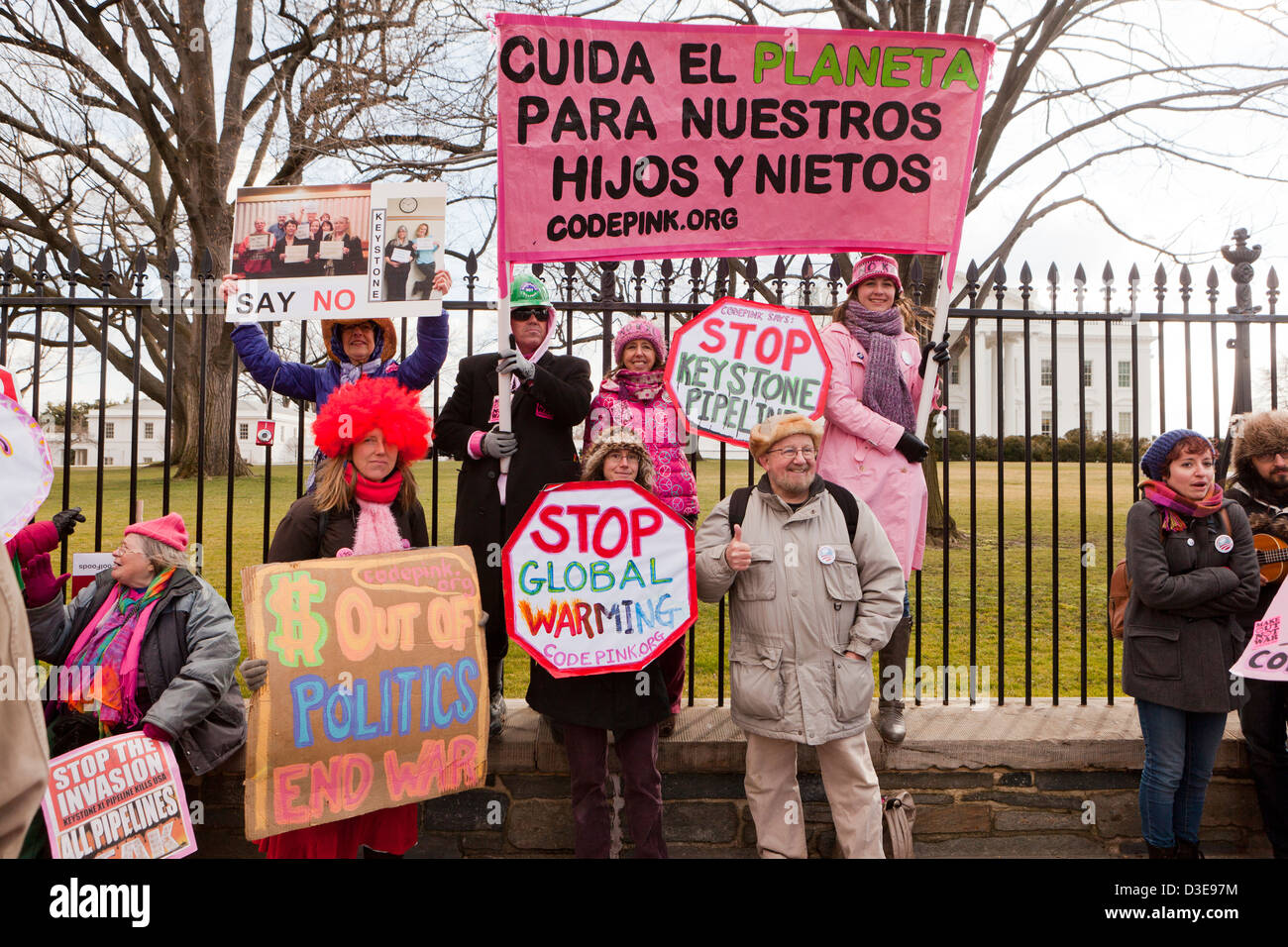 Gli attivisti del clima protestando - Washington DC, Stati Uniti d'America Foto Stock