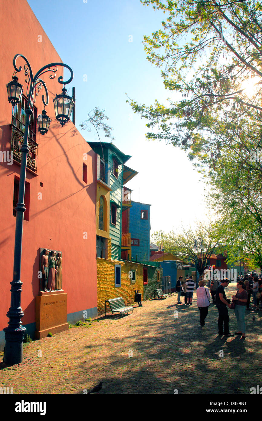 "Caminito street" vista laterale, "La Boca" Città, Buenos Aires, Argentina. Foto Stock