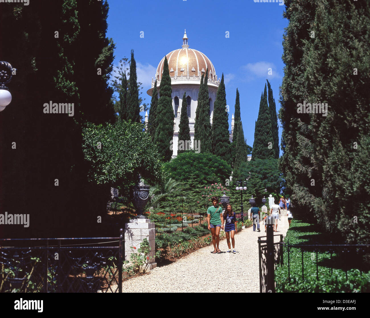 Il Santuario del Báb, Monte Carmelo di Haifa, Distretto di Haifa, Israele Foto Stock