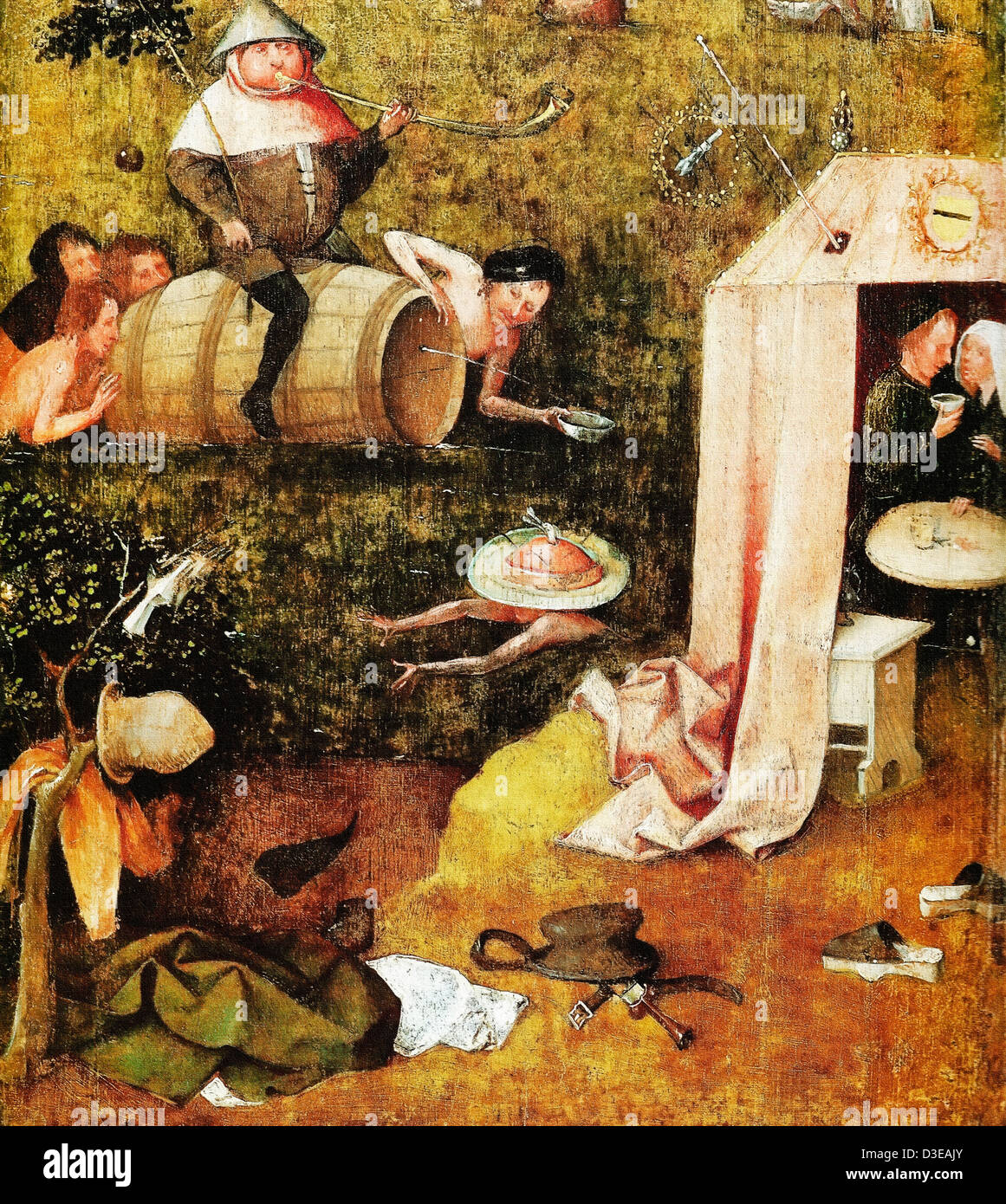 Hieronymus Bosch, allegoria della gola e lussuria 1488-1510 Olio su legno. La Yale University Art Gallery di New Haven, Stati Uniti d'America. Foto Stock