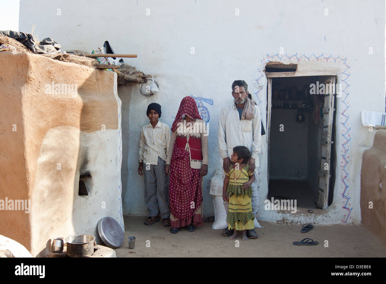 Famiglia di Rajasthani Foto Stock