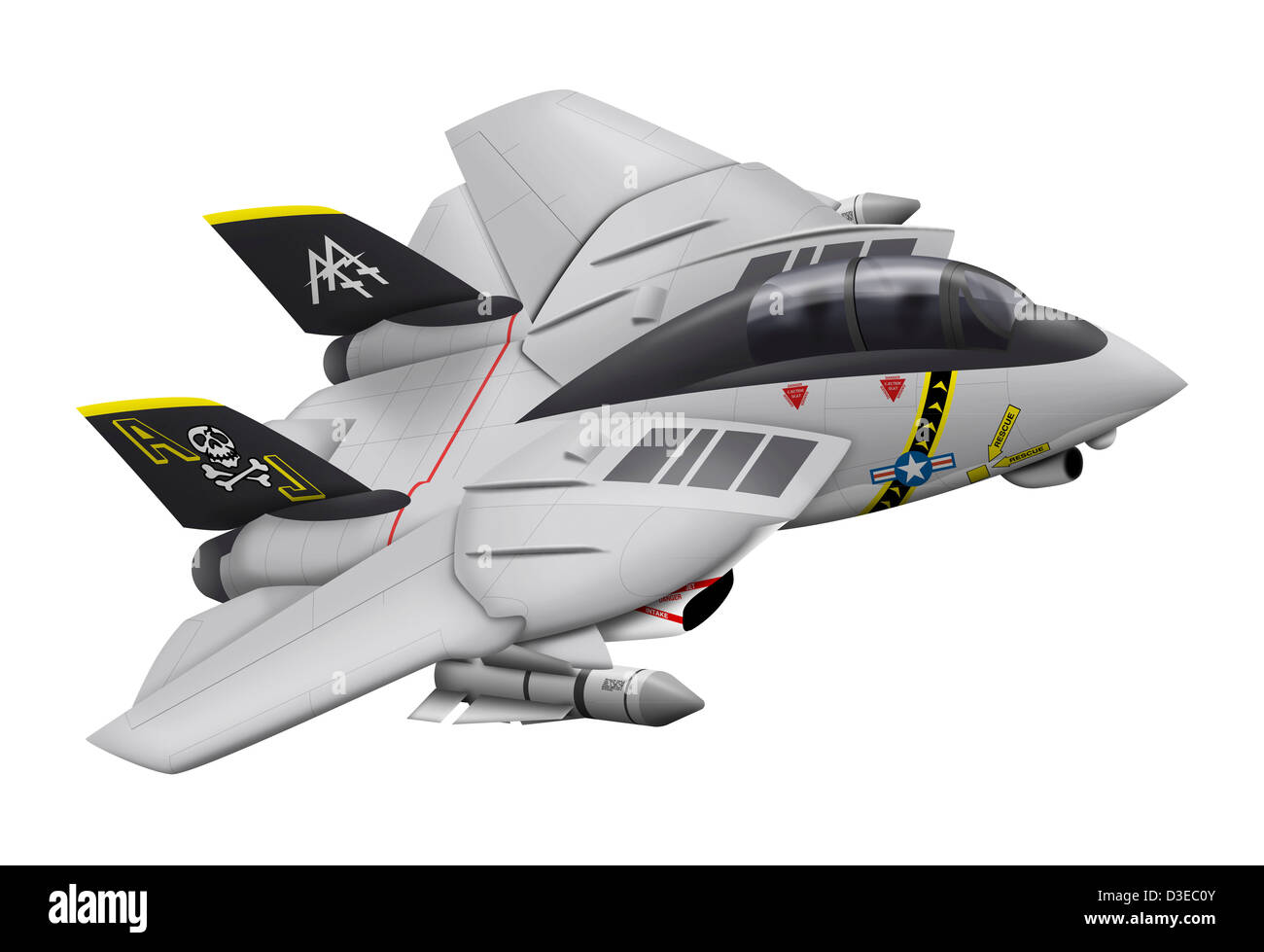 Cartoon illustrazione di un F-14 Tomcat. Foto Stock