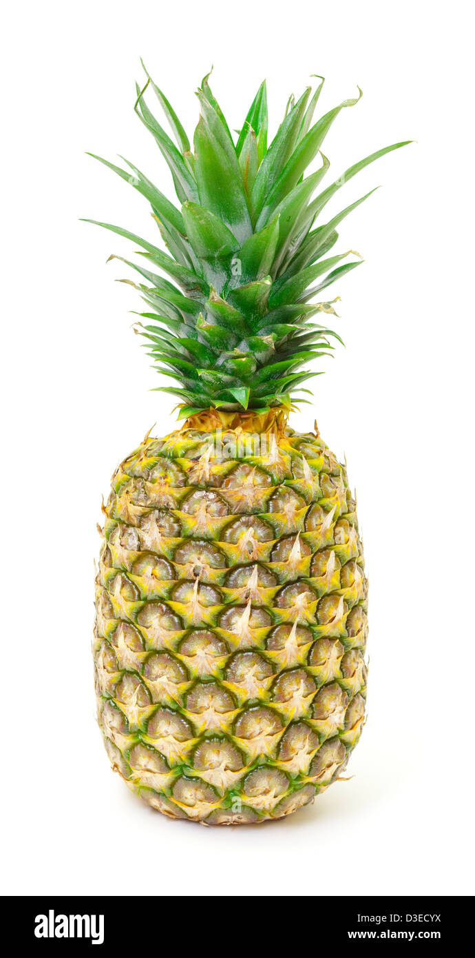 Di ananas maturo frutta, isolati su sfondo bianco Foto Stock