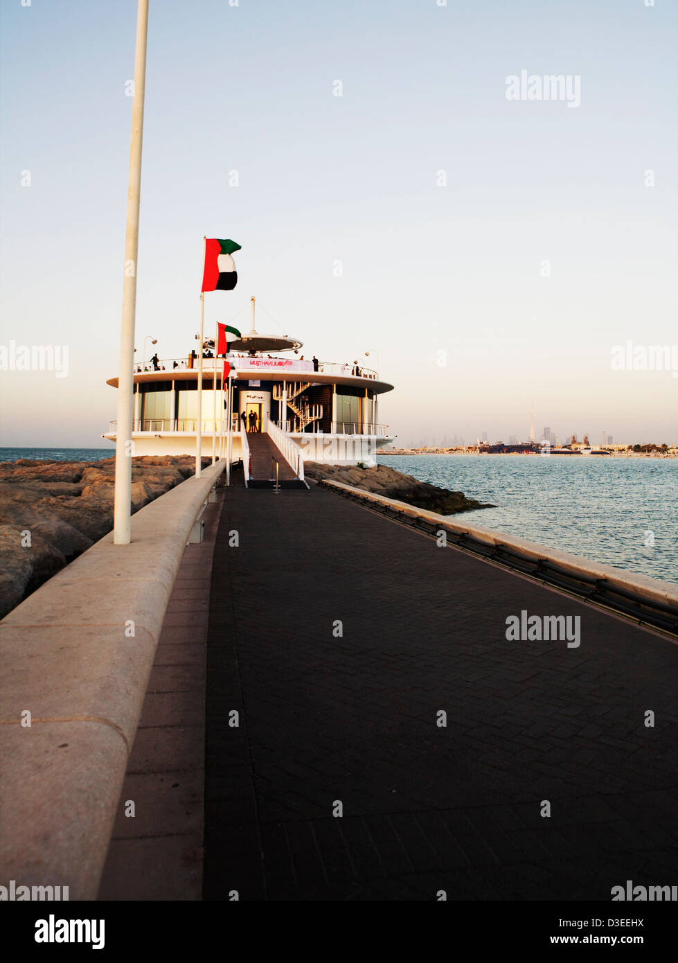 La Marina Ristorante di Pesce Dubai EMIRATI ARABI sul molo vicino al Jumeirah Beach Hotel Foto Stock