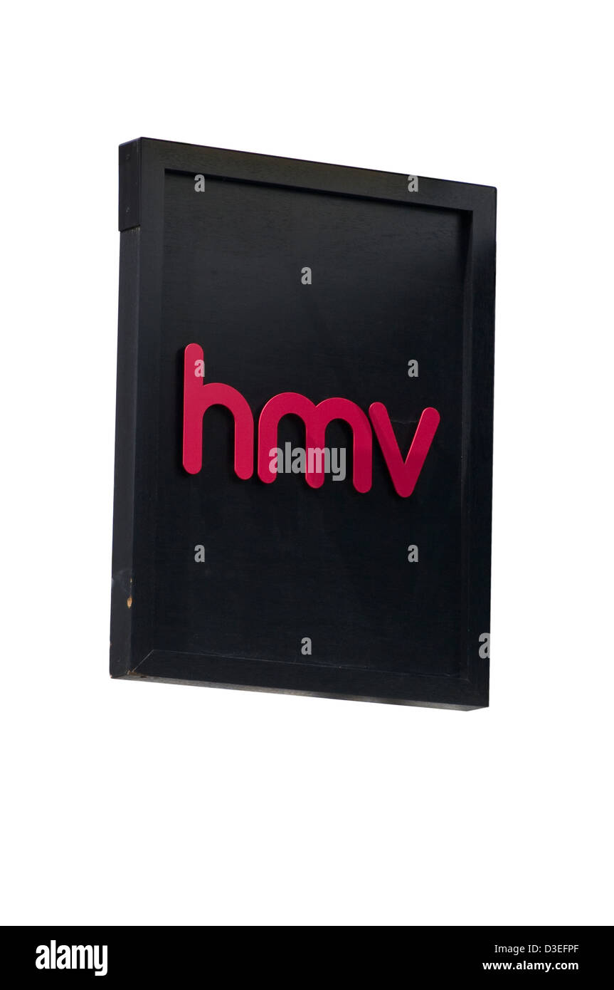 Segno del negozio HMV Foto Stock