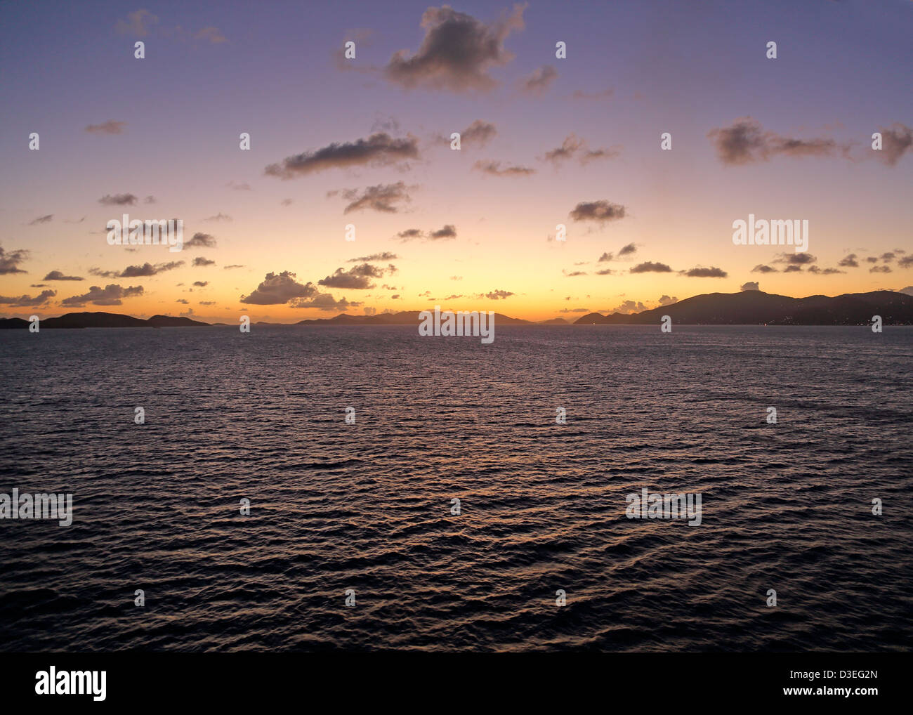 Caraibi tramonto tropicale Foto Stock