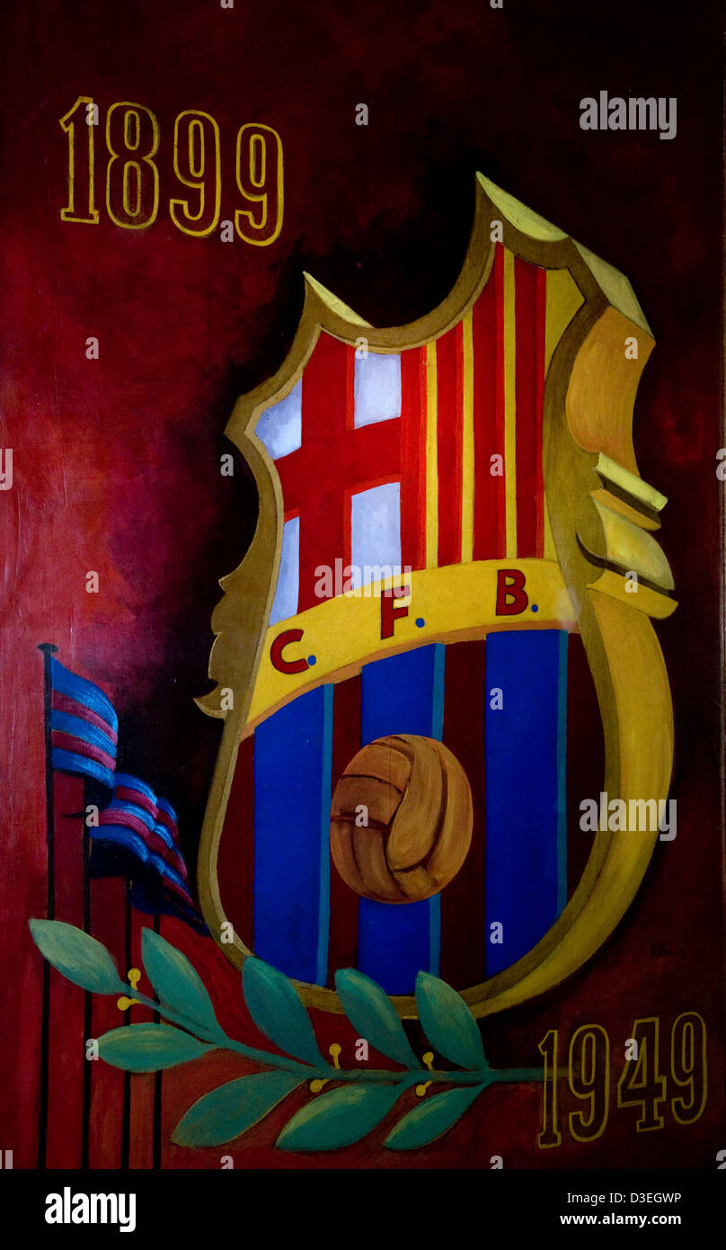 Fc Barcelona poster 1949,Camp Nou,barcellona,cataluña,Spagna Foto Stock