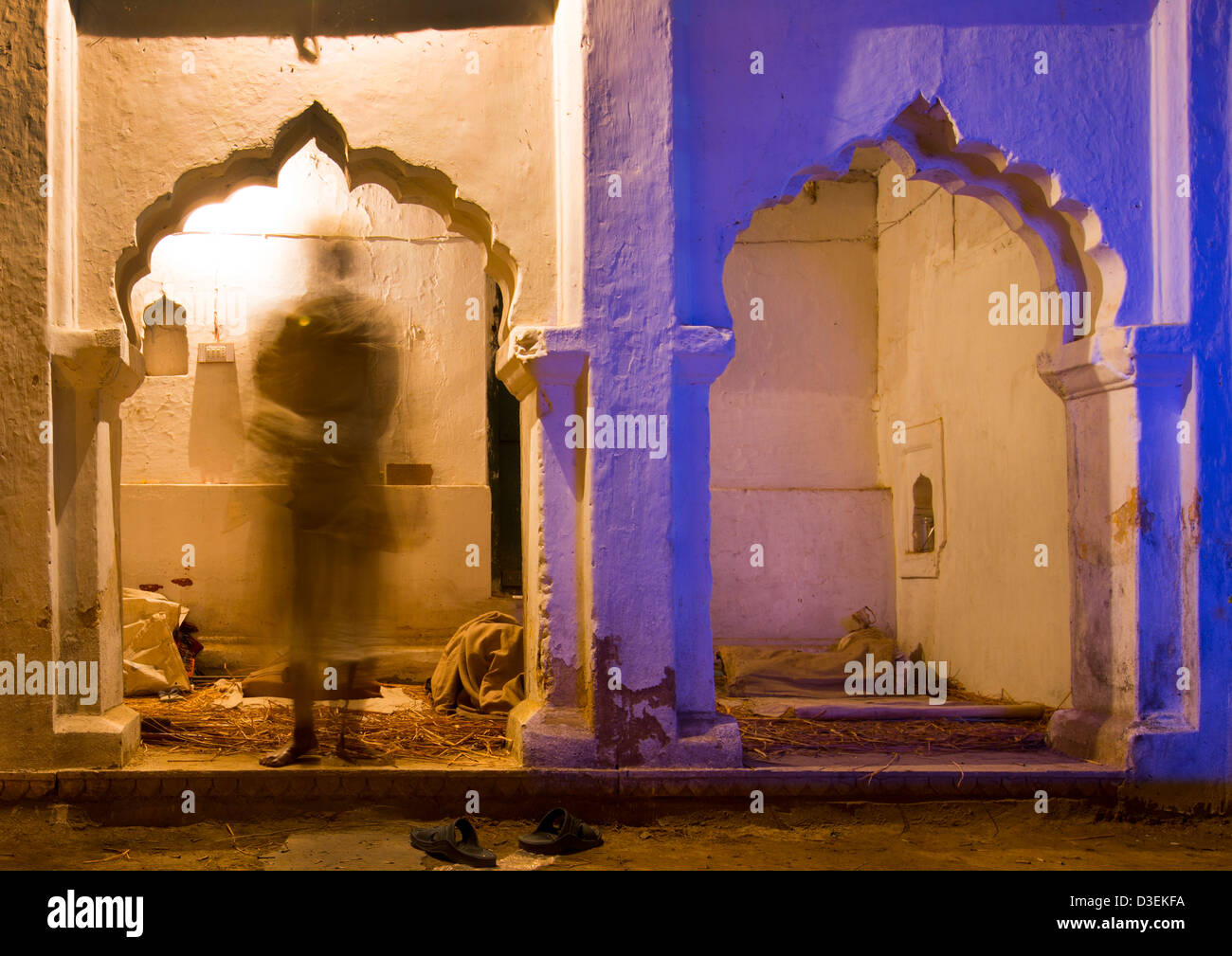 Ashram, Maha Kumbh Mela, Allahabad, India Foto Stock