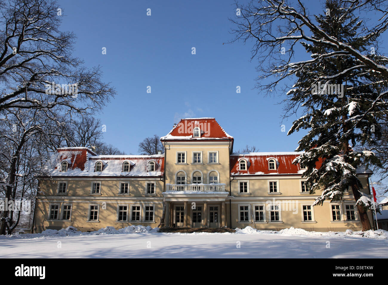 Sierakow Manor House nel retroterra di Cracovia, in Polonia. Foto Stock