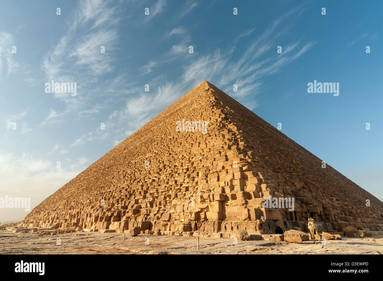 Grande Piramide di Giza (piramide di Khufu o Cheope), Necropoli di Giza vicino al Cairo, Egitto Foto Stock