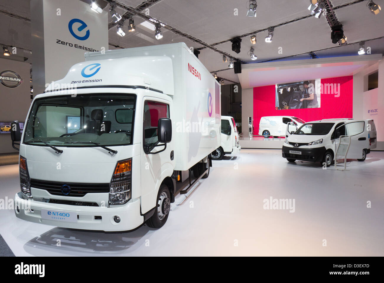 Nuova Nissan elettrica E-NT400 Concetto Carrello a la IAA International Motor Show per i veicoli commerciali 2012. Hannover, Germania Foto Stock