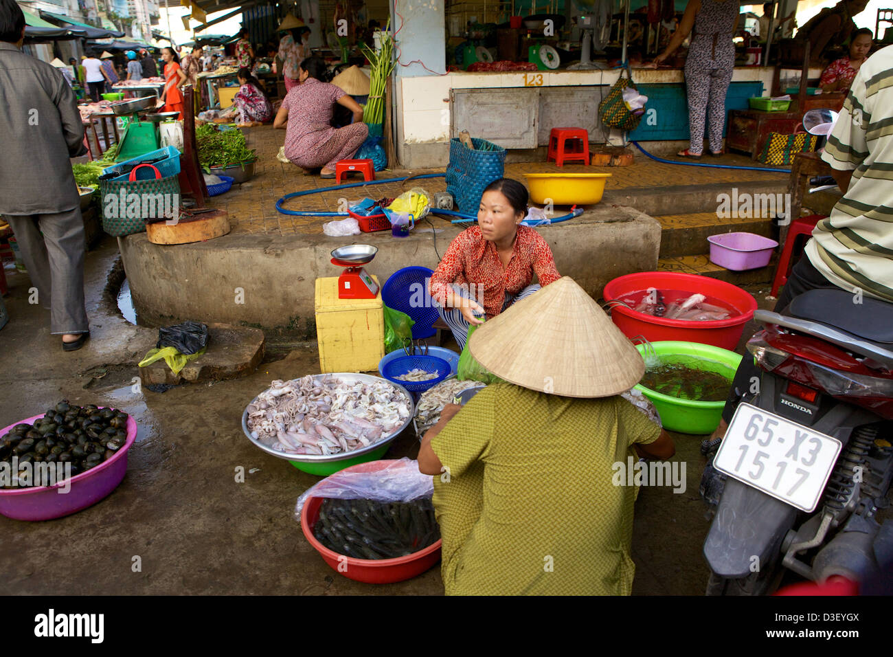 Piccolo mercato Can Tho, area Delta del Mekong, Vietnam Foto Stock