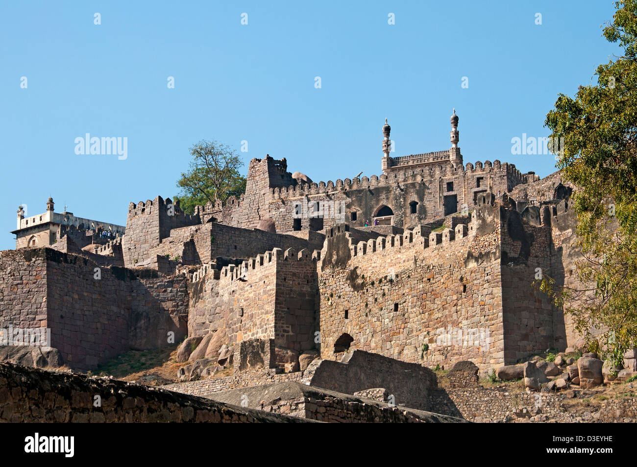 Golkonda Fort rovina della città capitale del regno antico di Golkonda 1518-1687 Hyderabad India Andhra Pradesh Foto Stock