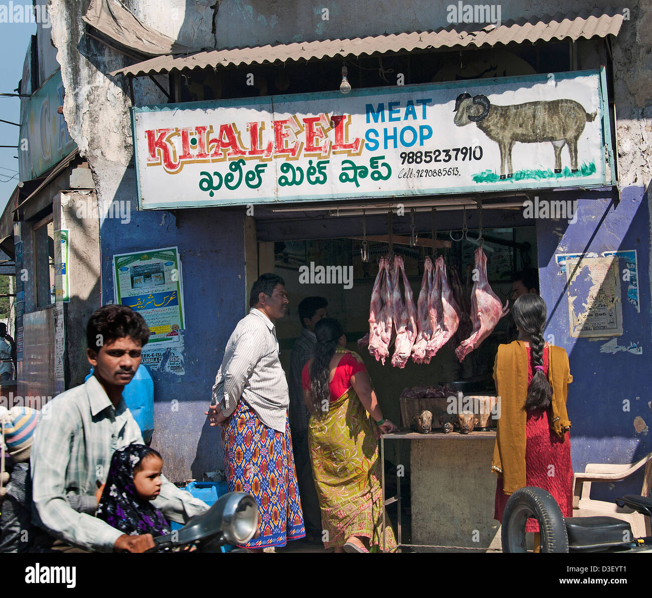 Bazar e il Mercato di strada a nord del fiume Musi Hyderabad India Andhra Pradesh Foto Stock