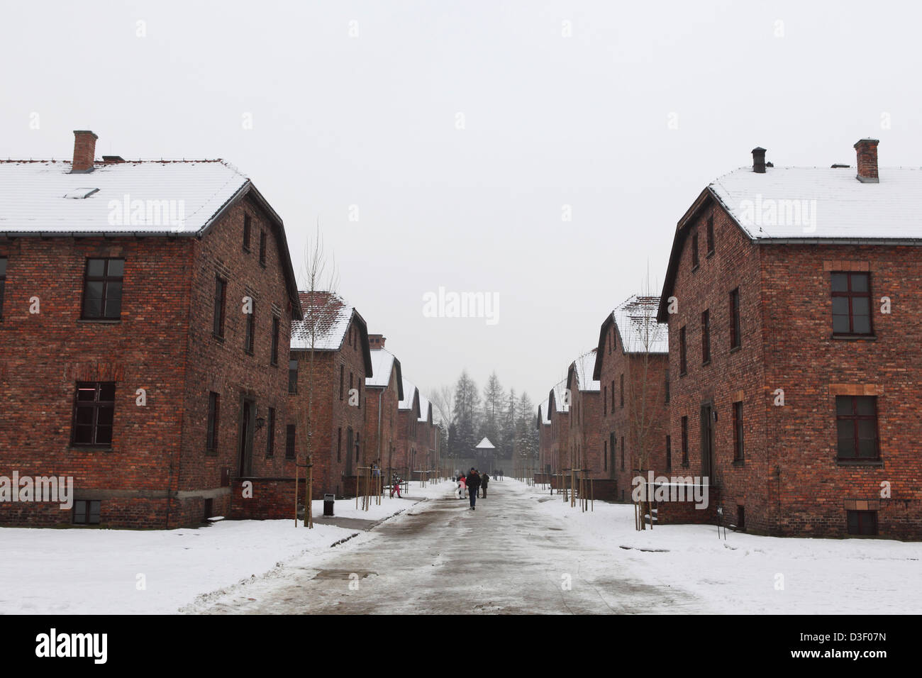 Caserma ad Auschwitz I campo di concentramento, parte di Auschwitz-Birkenau Museo di Stato a Oswiecim, Polonia. Foto Stock