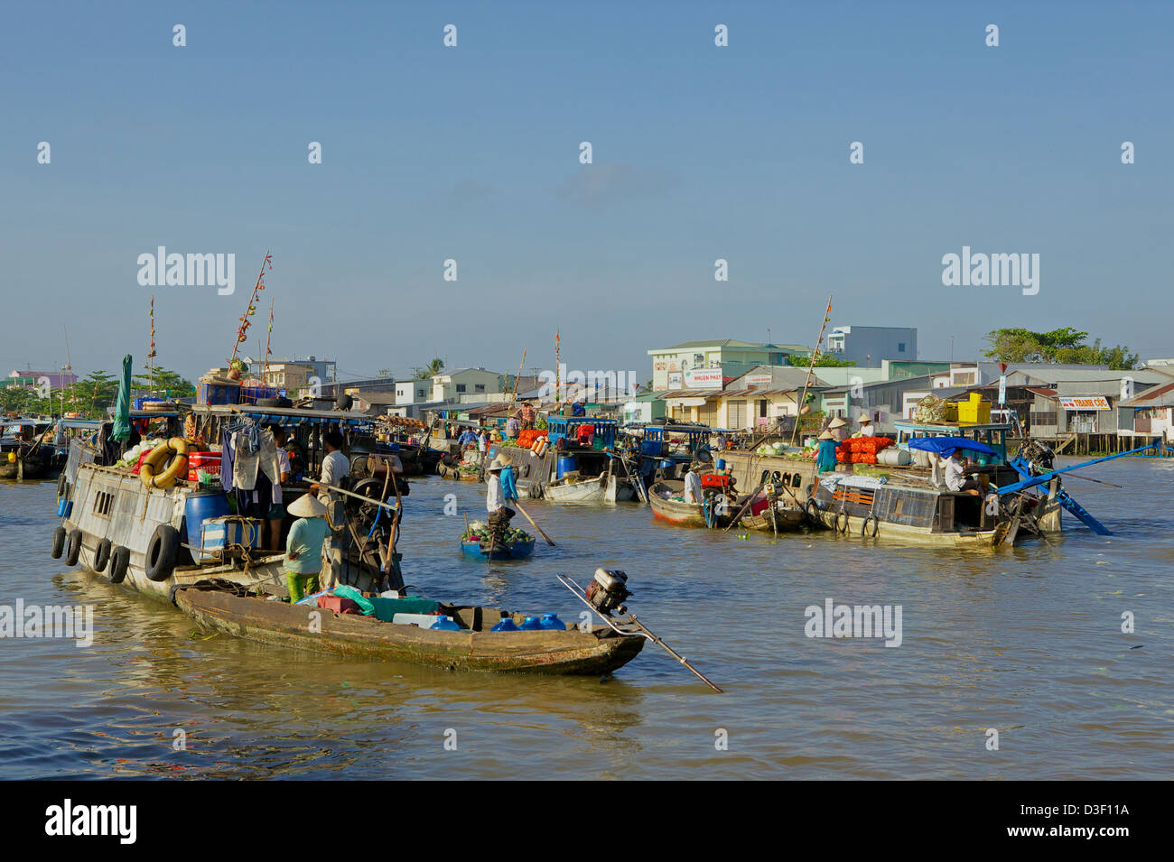 Mercato galleggiante, Can Tho, Delta del Mekong, Vietnam Foto Stock