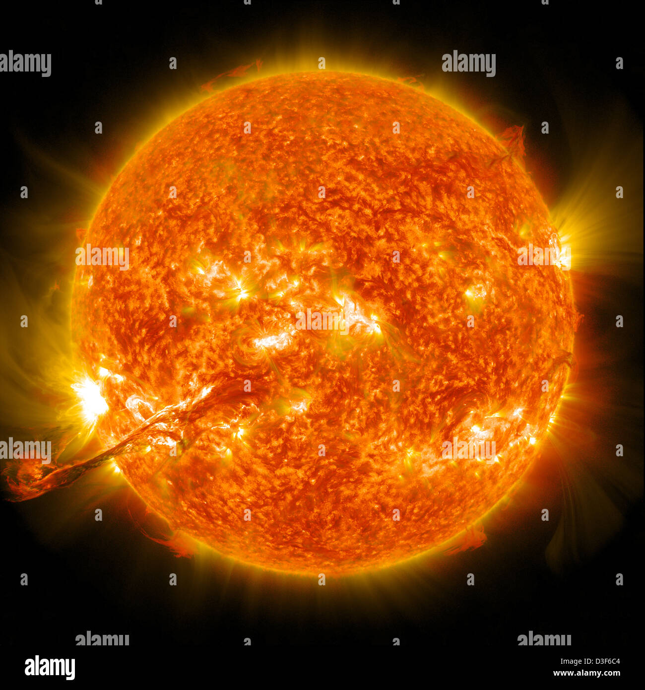 Massa coronale di espulsione o Solar Flare Foto Stock