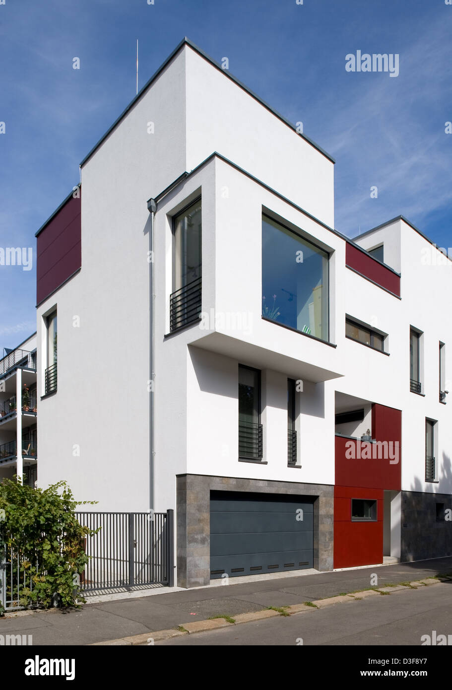 Leipzig, Germania, una nuova casa di città nel quartiere dei musicisti di Leipzig Foto Stock