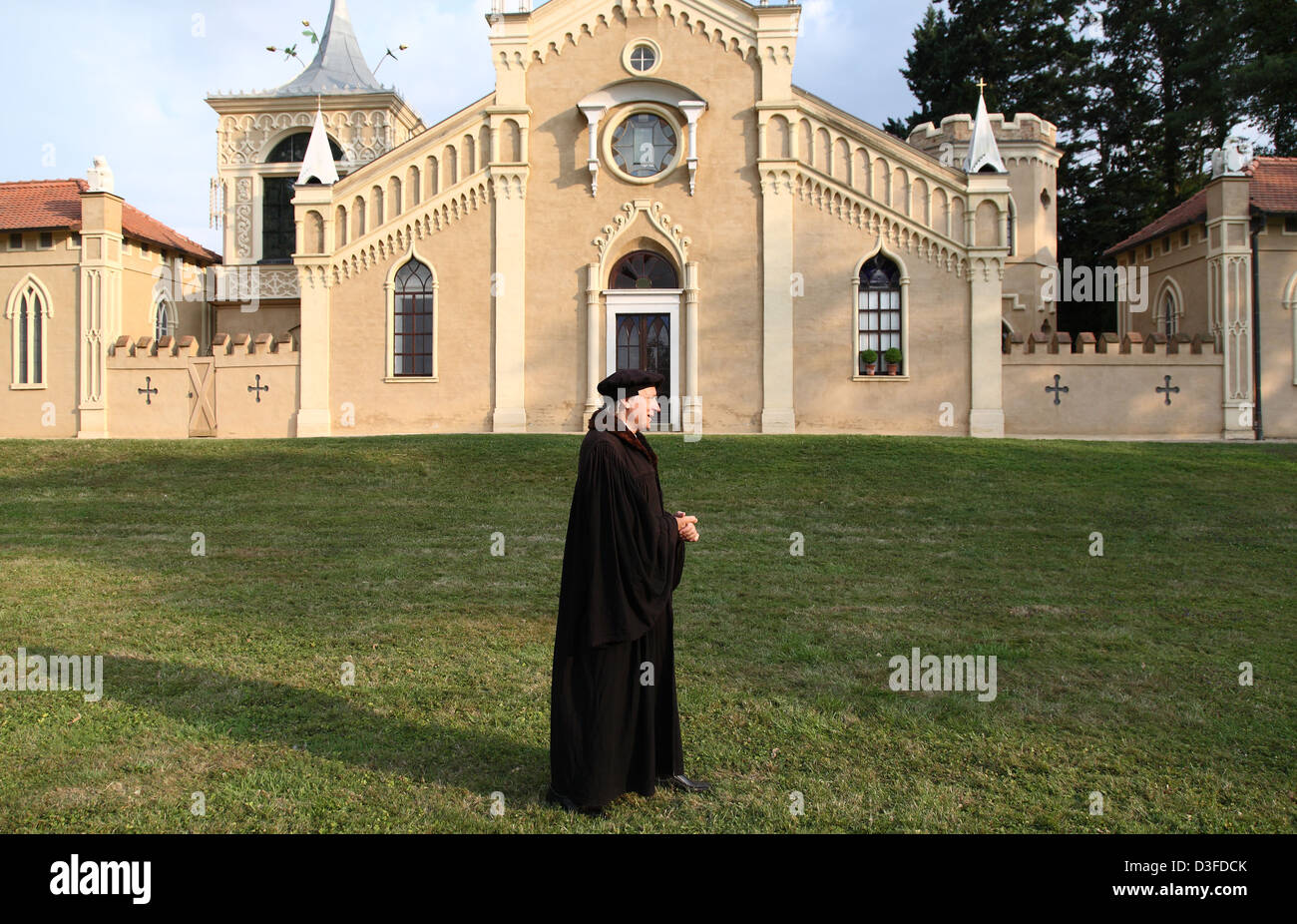 Woerlitz, Germania, Lutero Starring Bernhard Naumann in Woerlitzer Park Foto Stock