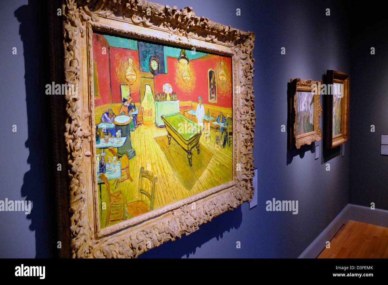Vincent Van Gogh La Notte Bar con tavolo da piscina pittura in Yale Art Gallery Foto Stock