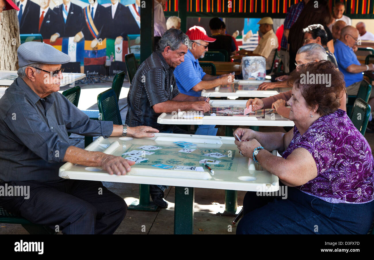 Domino Park di Little Havana Miami, Stati Uniti d'America Foto Stock