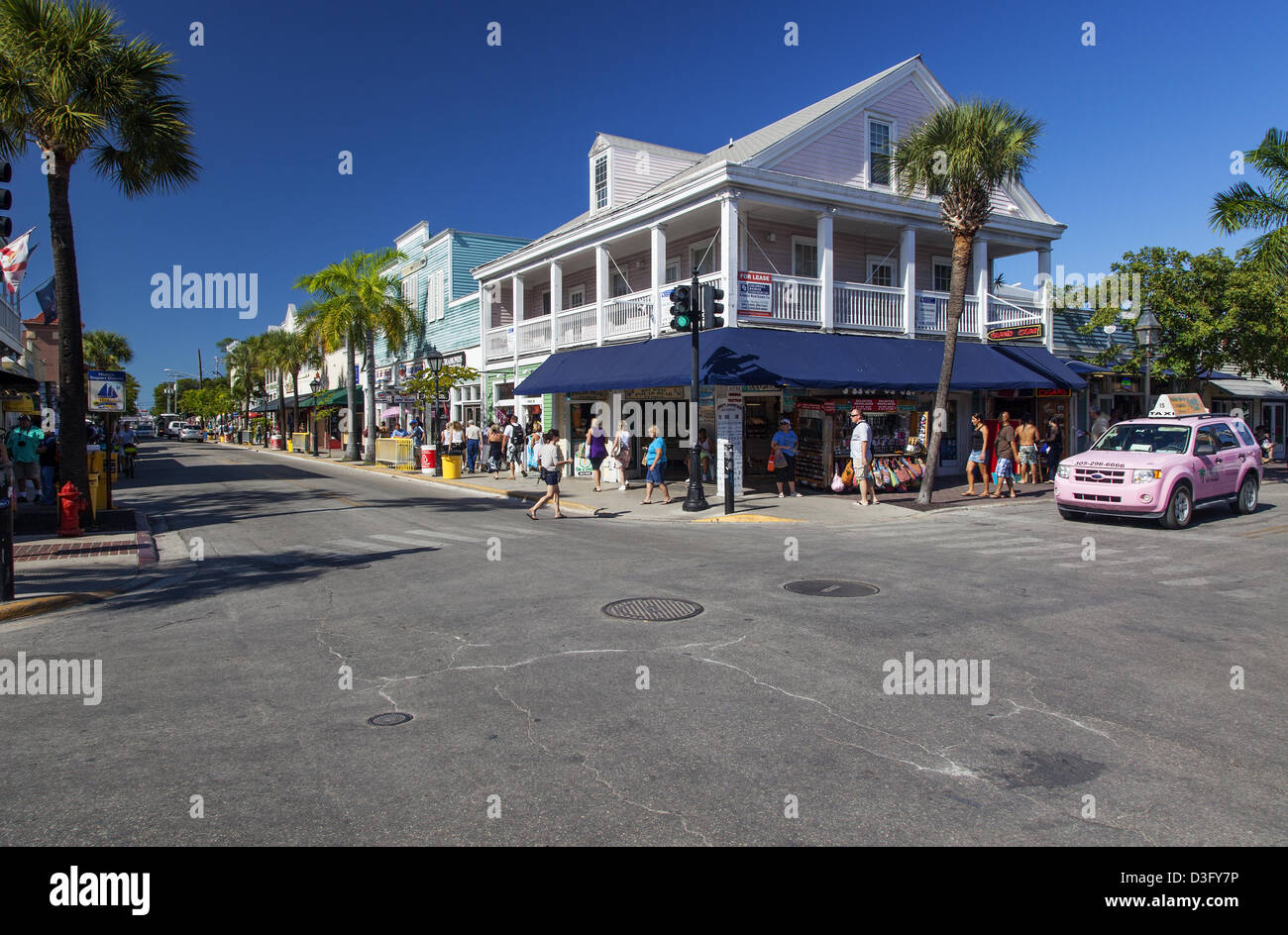 Strade di Key West, Florida, Stati Uniti d'America Foto Stock
