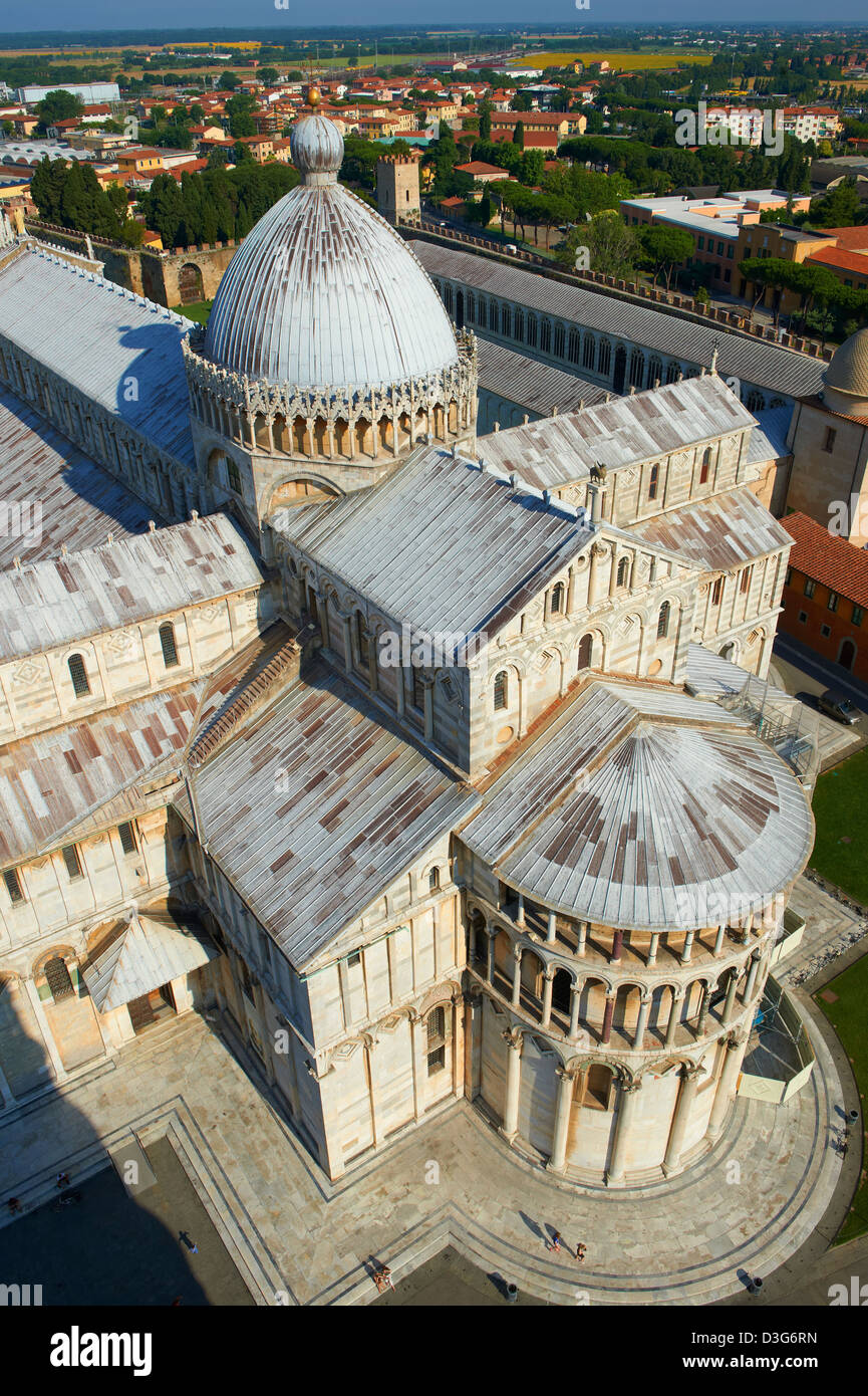 Arial vista del Duomo di Pisa, Italia Foto Stock