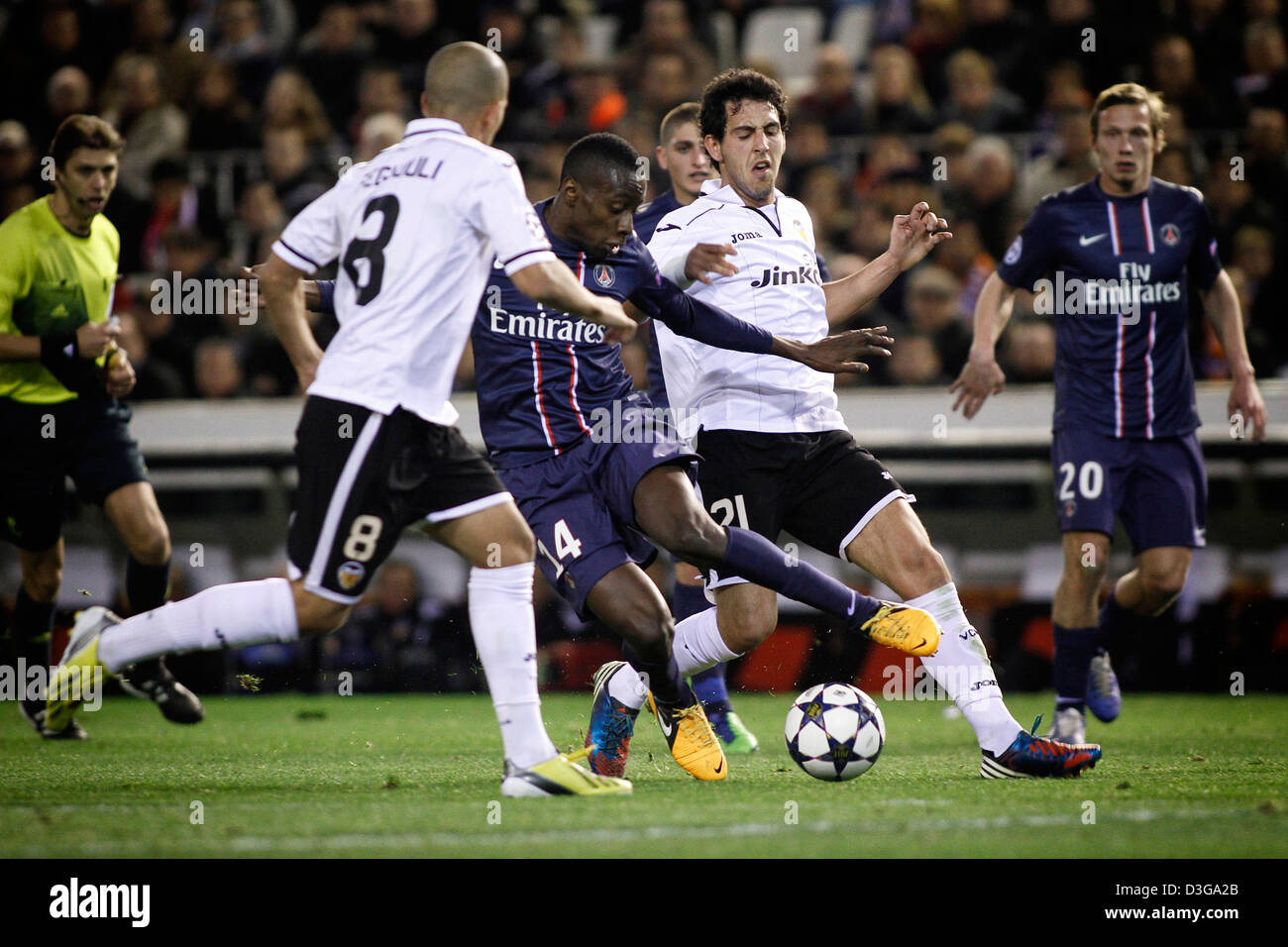 Champions League 1/8 finals - VALENCIA CF - PSG - Mestalla stadio Foto Stock