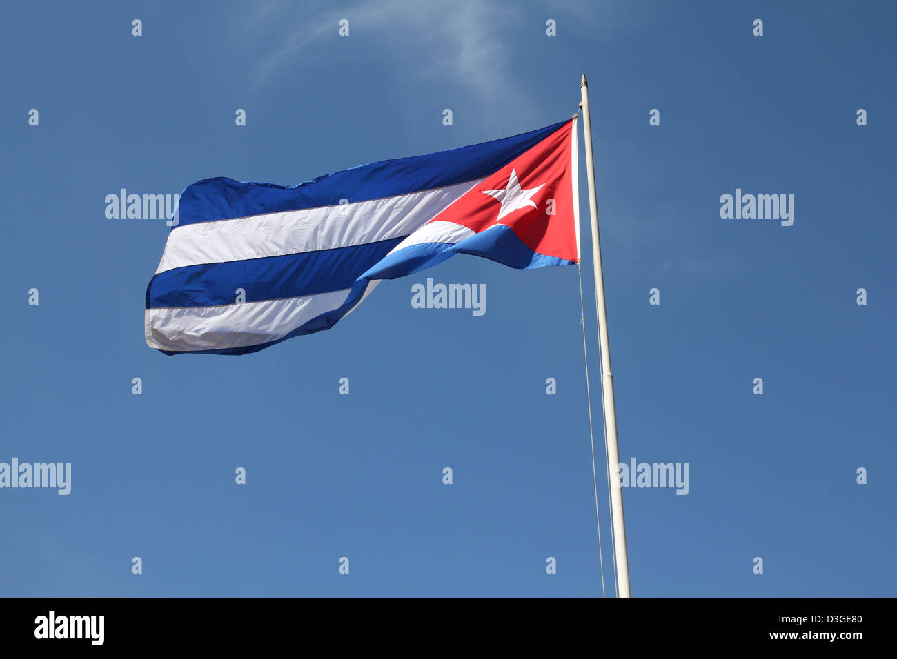 Bandiera di Cuba che si muovono nel vento. Simbolo nazionale. Foto Stock