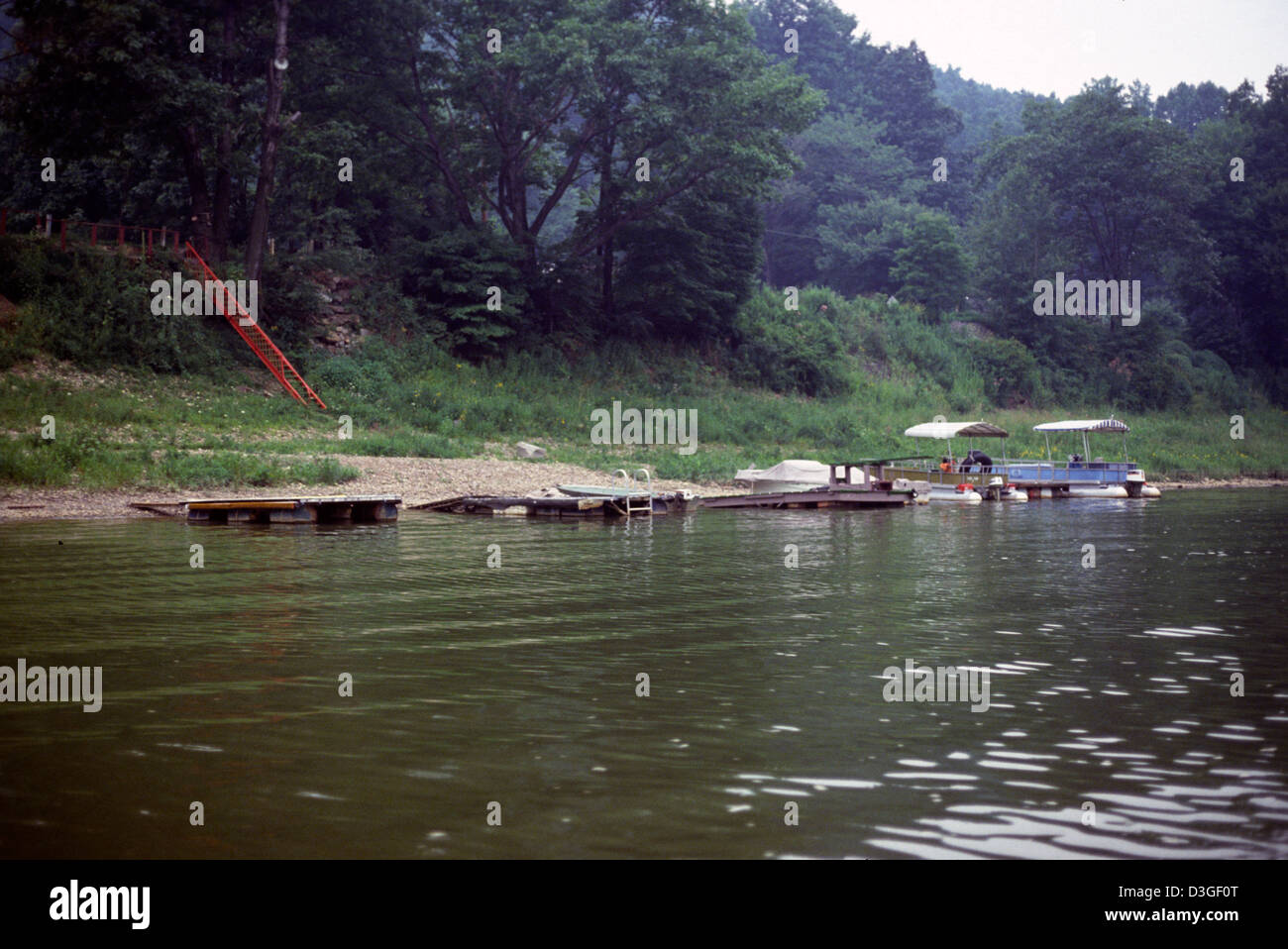 Fiume Ohio, Pittsburgh, PA, Pennsylvania, USA. Archivio fotografico 1981. Foto Stock