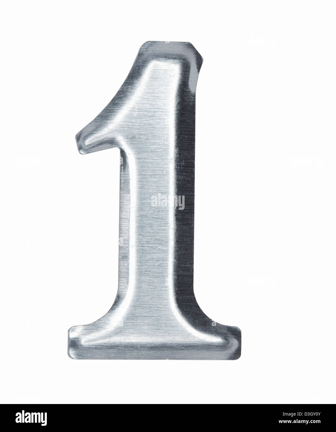 Metallo spazzolato con il numero 1 uno Foto Stock