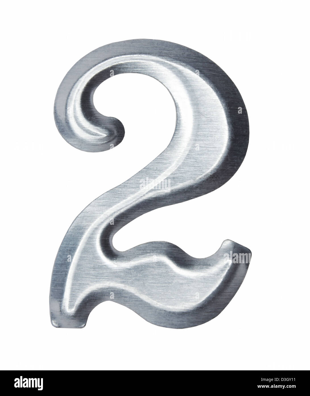 Metallo lucido numero 2 due Foto Stock
