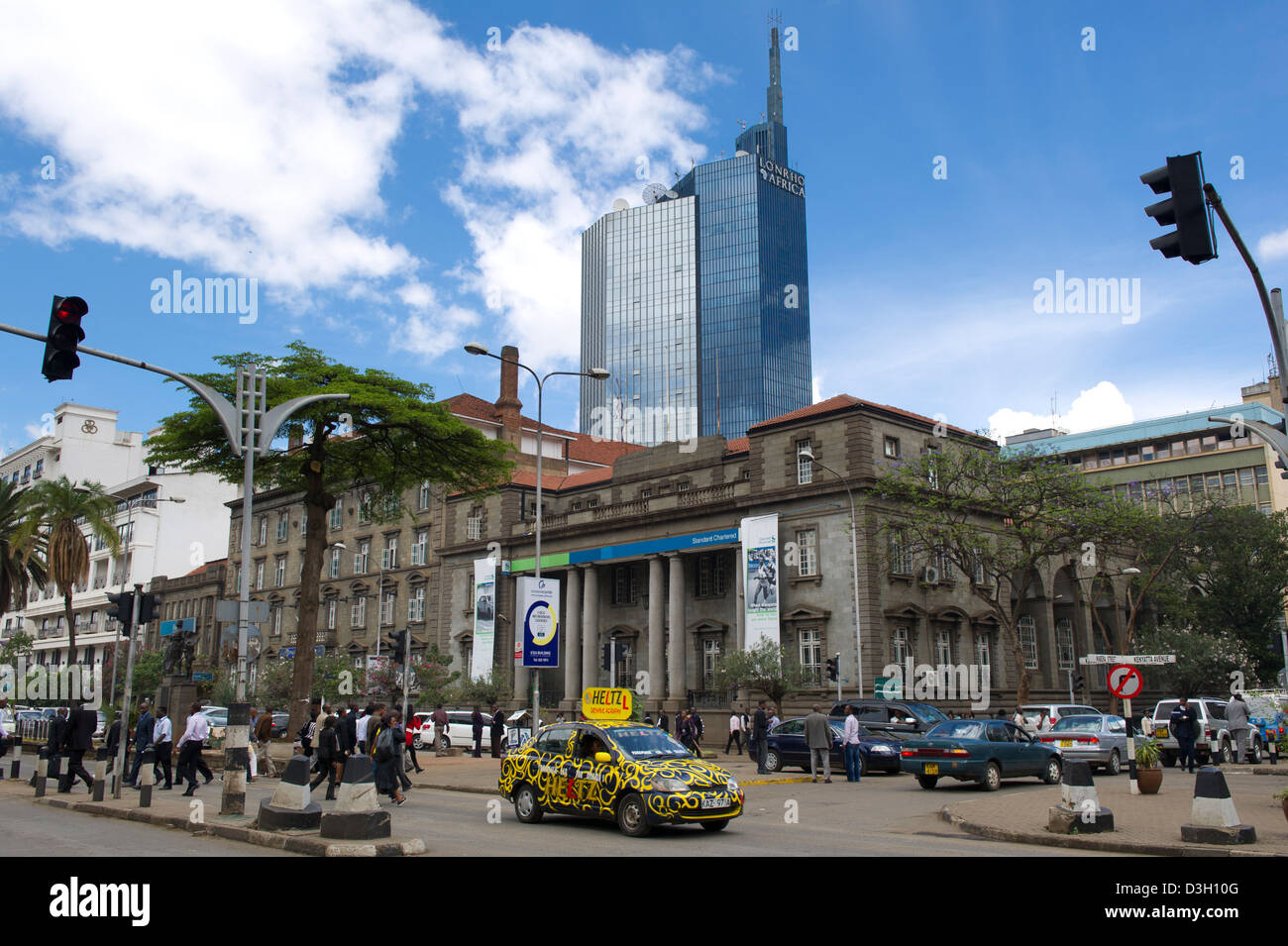 Kenyatta Avenue, scene di strada, Nairobi, Kenia Foto Stock