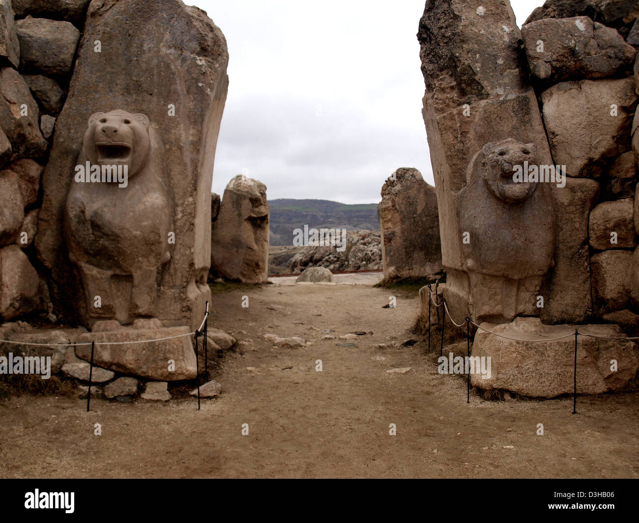 Rovine di Hattusa (Hattuşaş), capitale della tarda età del bronzo Hittita Impero, vicino Bogazkale moderno, Anatolia centrale, Turchia. Foto Stock