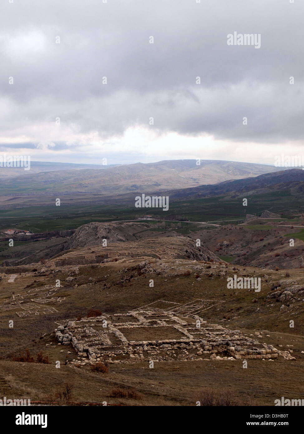 Rovine di Hattusa (Hattuşaş), capitale della tarda età del bronzo Hittita Impero, vicino Bogazkale moderno, Anatolia centrale, Turchia. Foto Stock