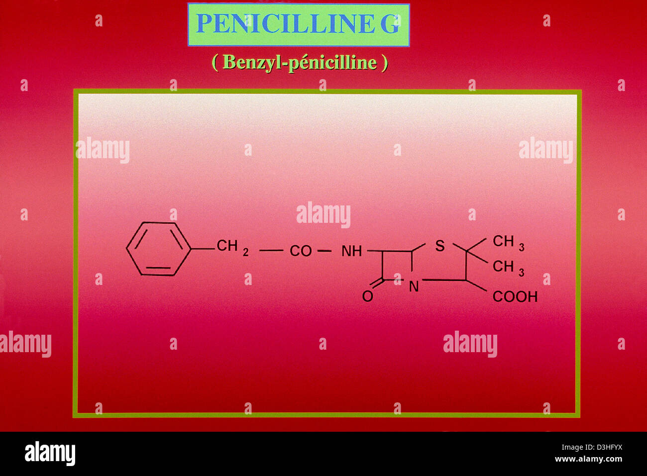 La penicillina G, una molecola Foto Stock