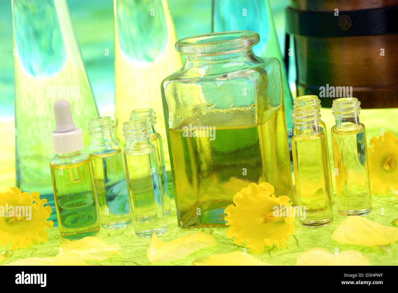 OLIO ESSENZIALE Foto Stock