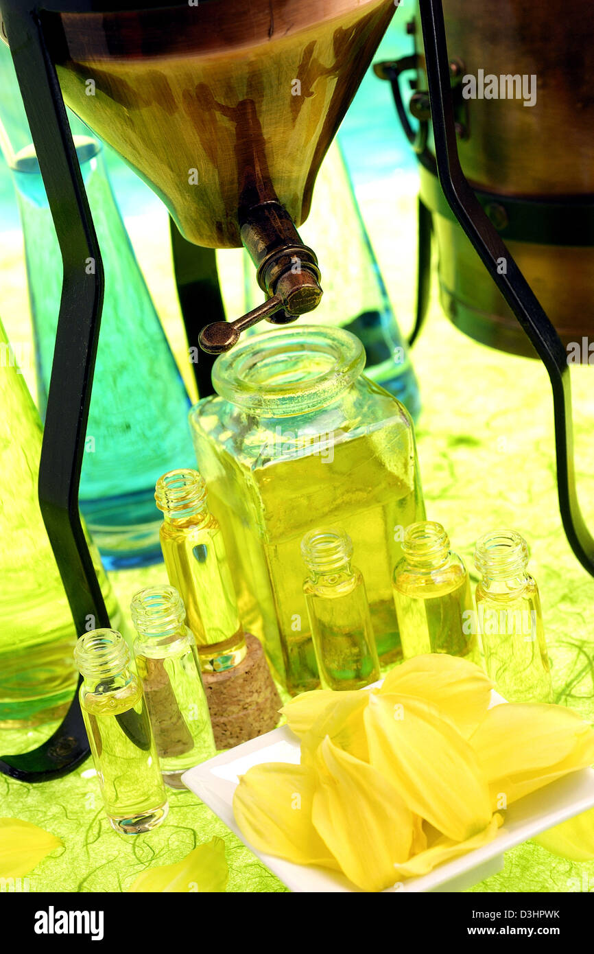 OLIO ESSENZIALE Foto Stock