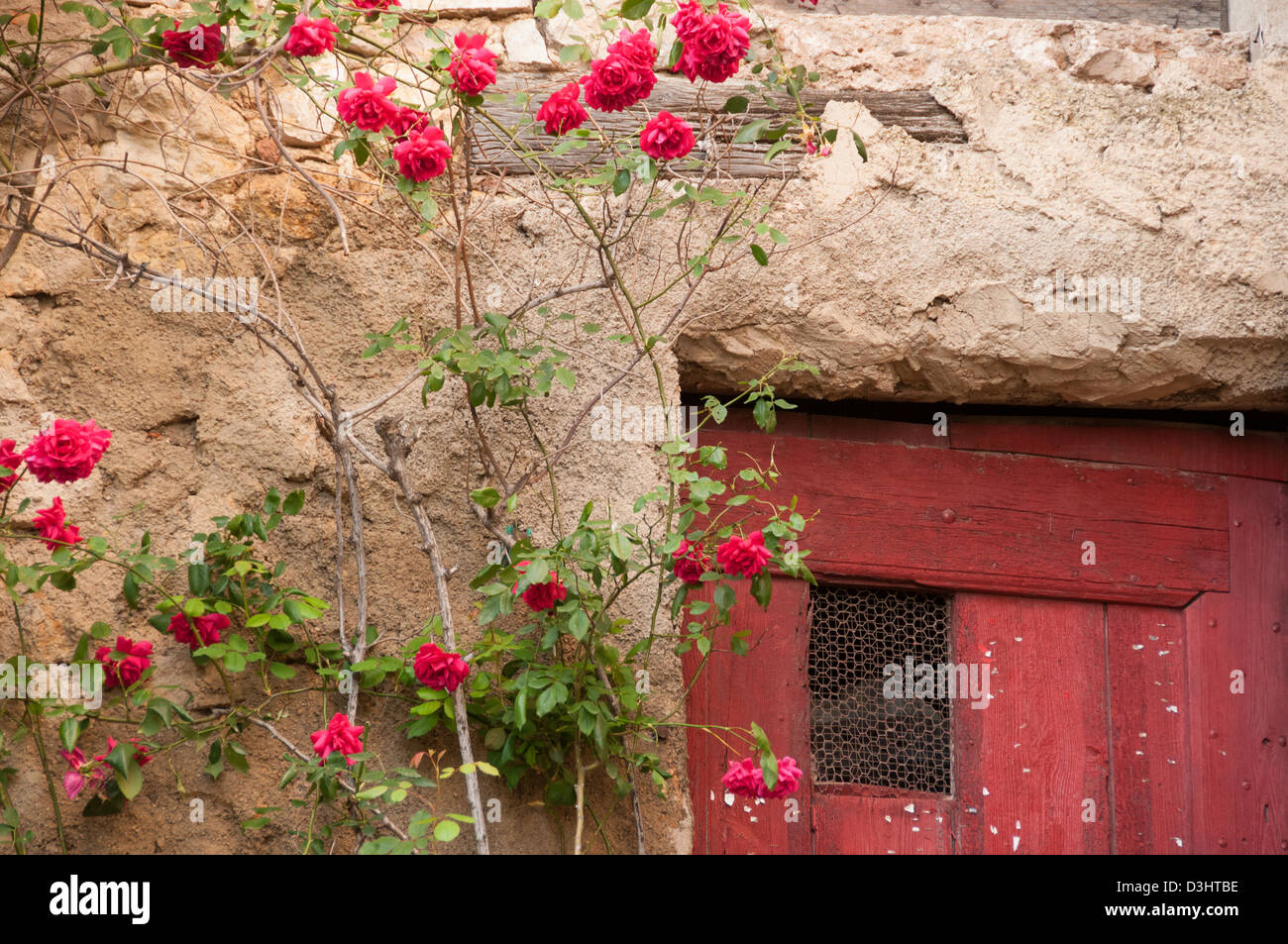 Vecchia facciata della casa di Saint Paul de Vence Provence Francia Foto Stock