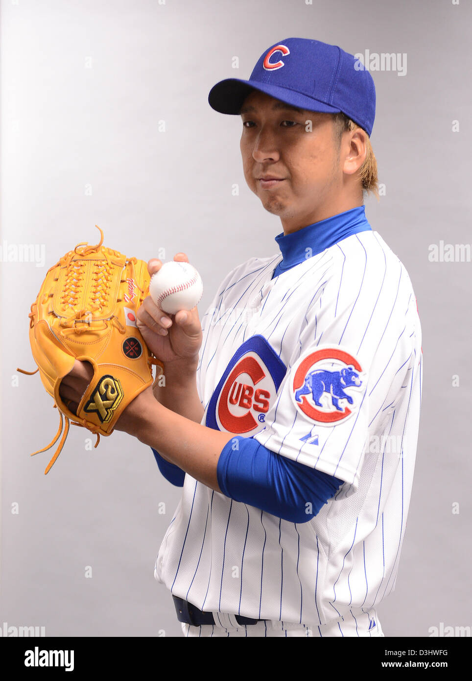 Kyuji Fujikawa (Cubs), 18 febbraio 2013 - MLB : Chicago Cubs foto del team giorno in Mesa, Arizona, Stati Uniti. (Foto di AFLO) Foto Stock