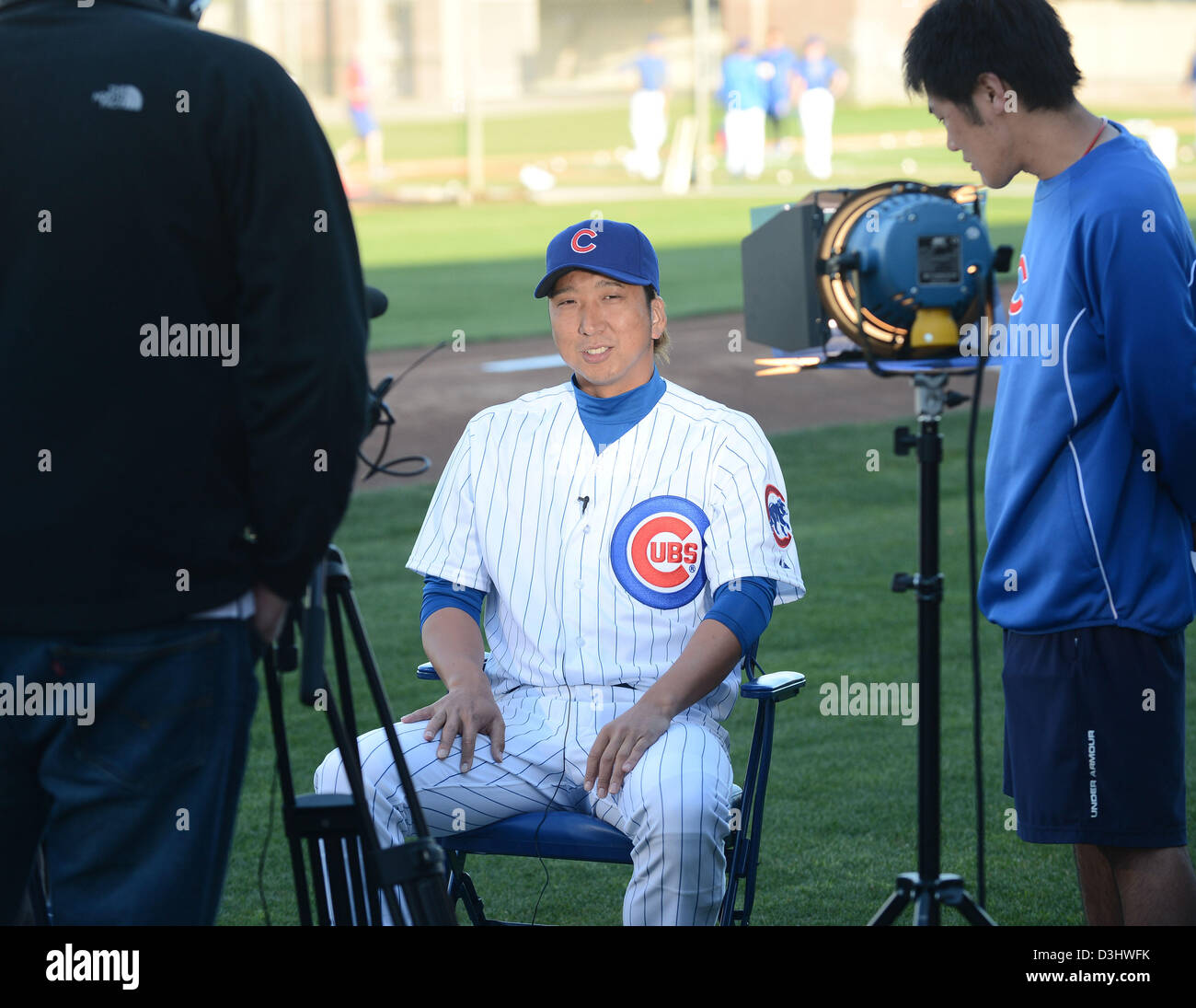 Kyuji Fujikawa (Cubs), 18 febbraio 2013 - MLB : Chicago Cubs foto del team giorno in Mesa, Arizona, Stati Uniti. (Foto di AFLO) Foto Stock