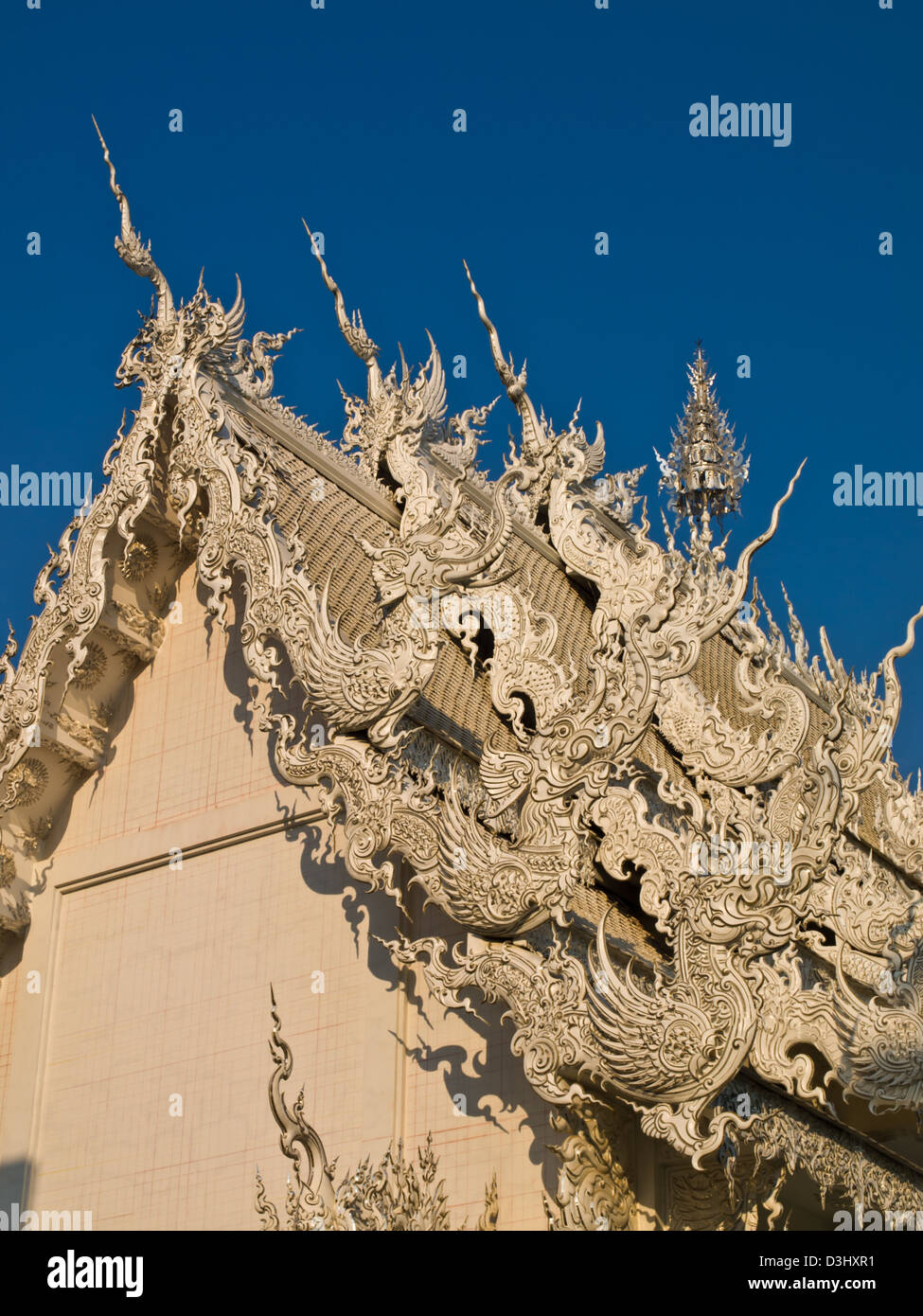 Decorazione del monastero Buddista, Wat Rong Khun a Chiang Rai, Thailandia Foto Stock