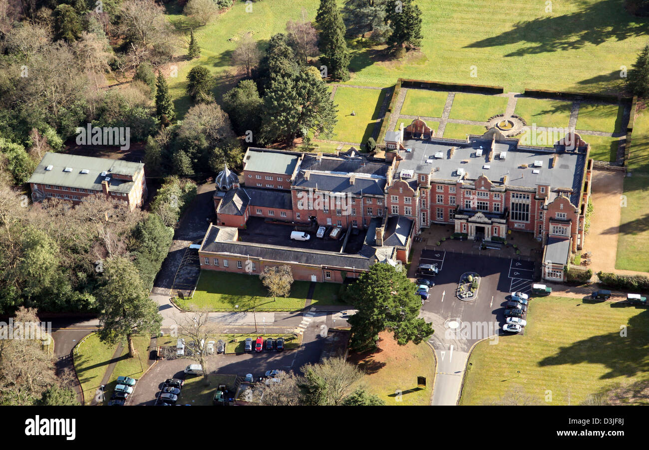 Vista aerea di East Hampstead Hall e il centro conferenze vicino a Bracknell, Berkshire Foto Stock